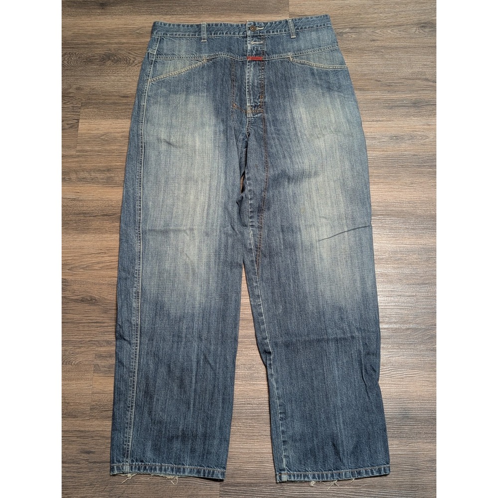 VTG Marithe Francois Girbaud Baggy Carpenter‎ Barrel Jeans Blue Denim Mens 36M